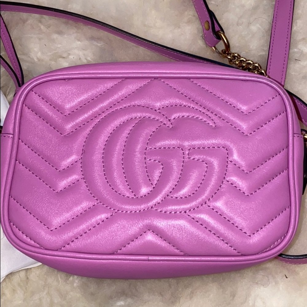 Gucci Marmont Matelasse Mini pink bag - Picture 14 of 15
